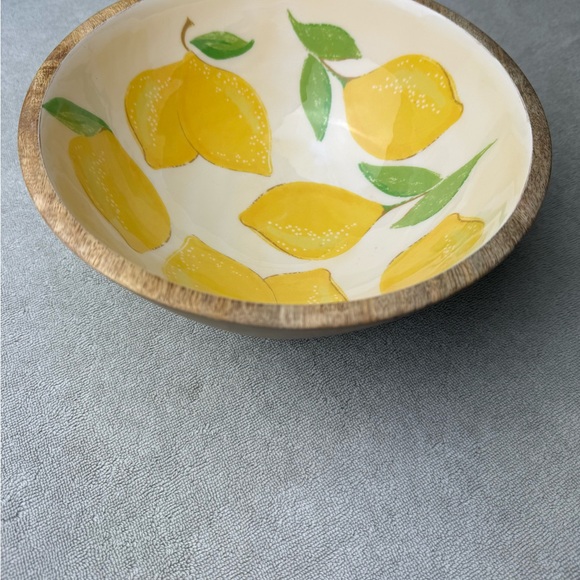 Two’s Company Lemon Enamel & Mango Wood Bowl - Picture 4 of 10